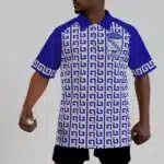 Phi Beta Sigma Short Sleeve Polo Shirt With Button Closure