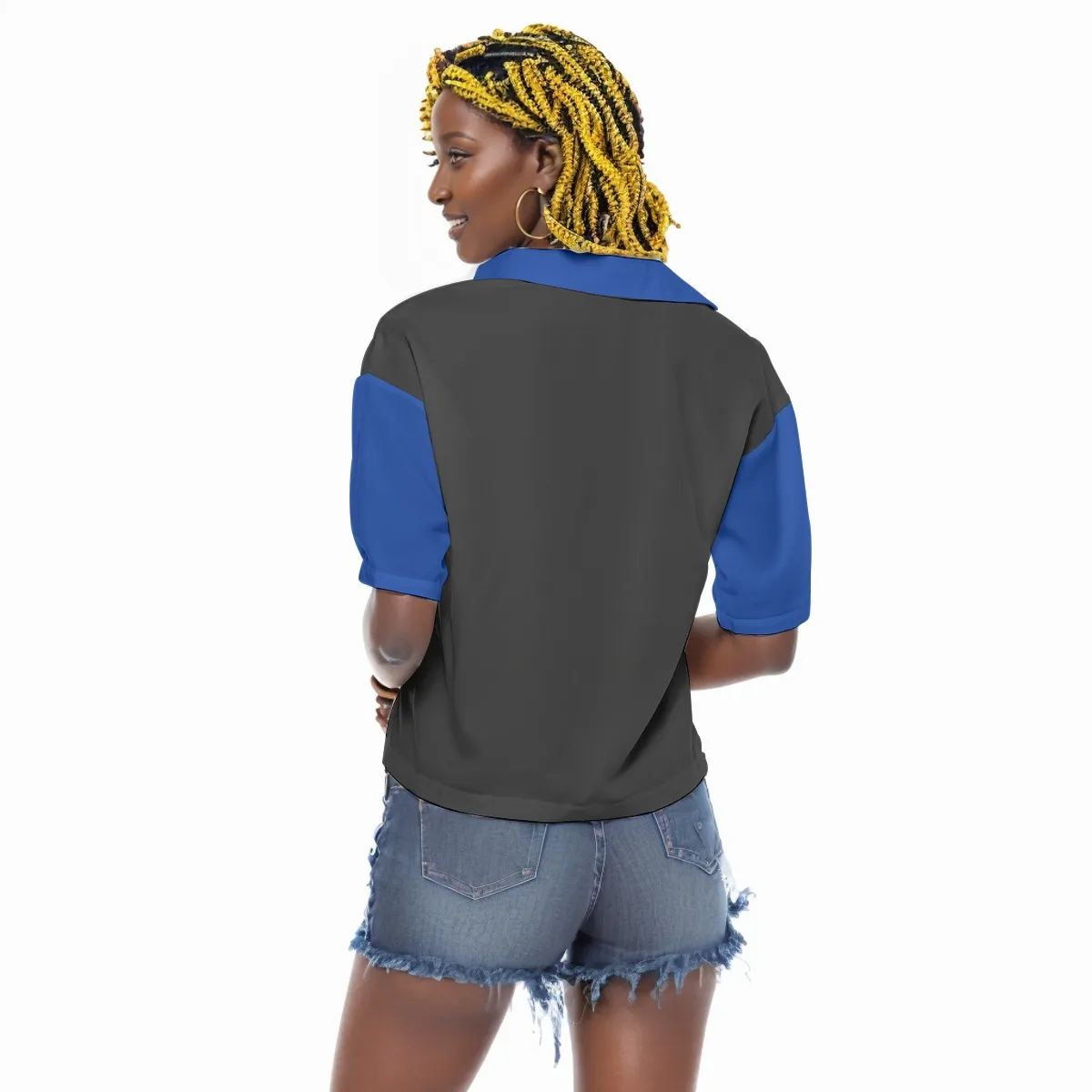 Zeta Phi Beta Overlaps Women's V-neck Shirts - Image 4