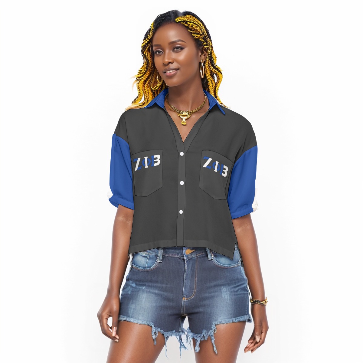 Zeta Phi Beta Overlaps Women's V-neck Shirts
