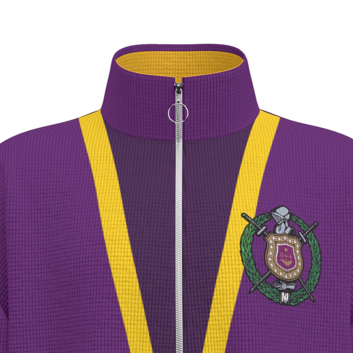 Omega Psi Phi Stand Collar Zipped Jacket - Image 6