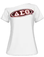 Delta Sigma Theta Elipse Stripes Off-Shoulder T-shirt