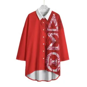 Delta Sigma Theta Chiffon Shirt With Elbow Sleeve