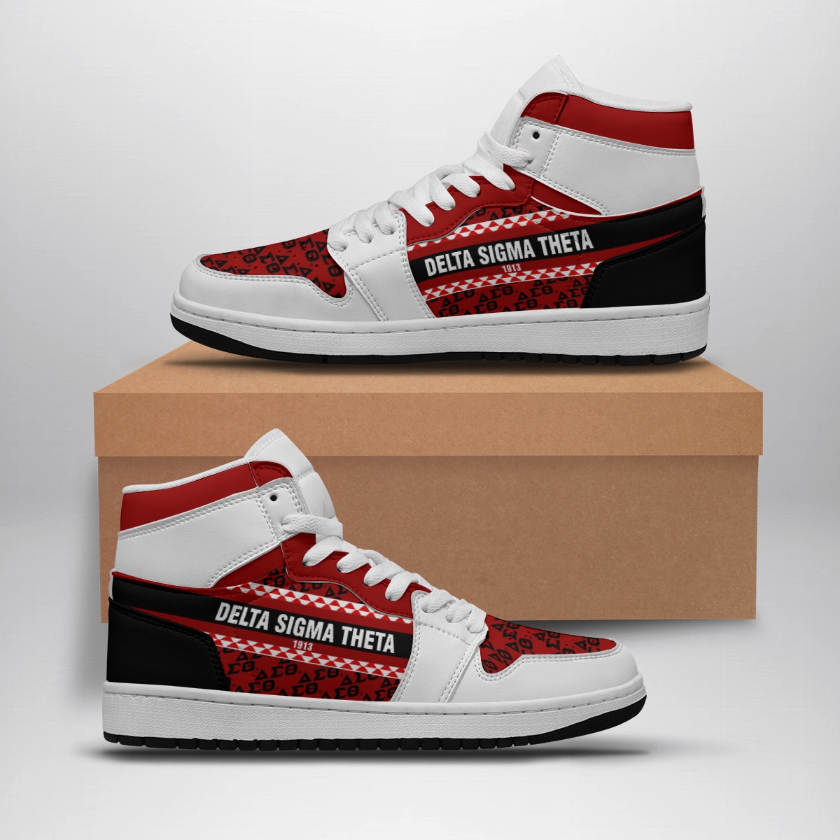 Delta Sigma Theta DJays Leather Stitching Shoes - Image 2