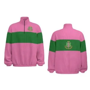 Alpha Kappa Alpha Colour Block Turtleneck Zipper Sweatshirt