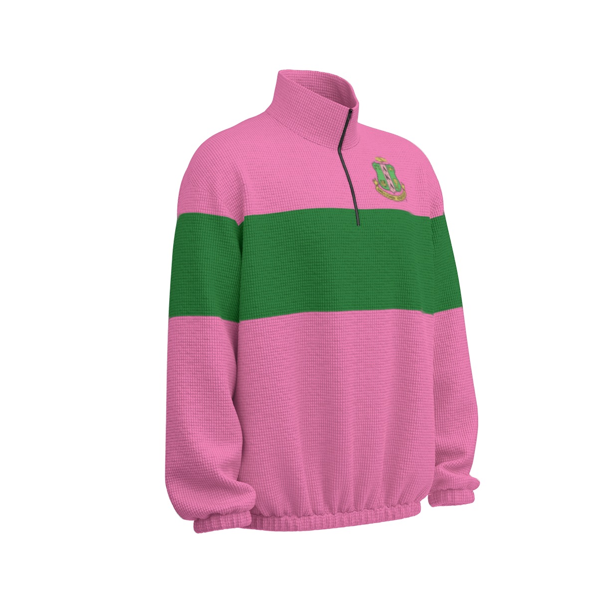 Alpha Kappa Alpha Colour Block Turtleneck Zipper Sweatshirt - Image 4