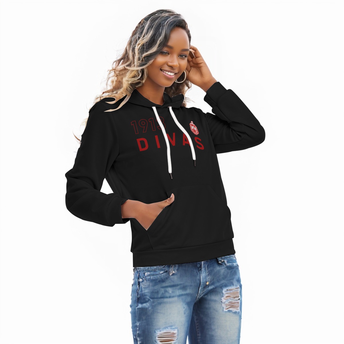 Delta Sigma Theta Year Outline Slim Pullover Hoodie - Image 2