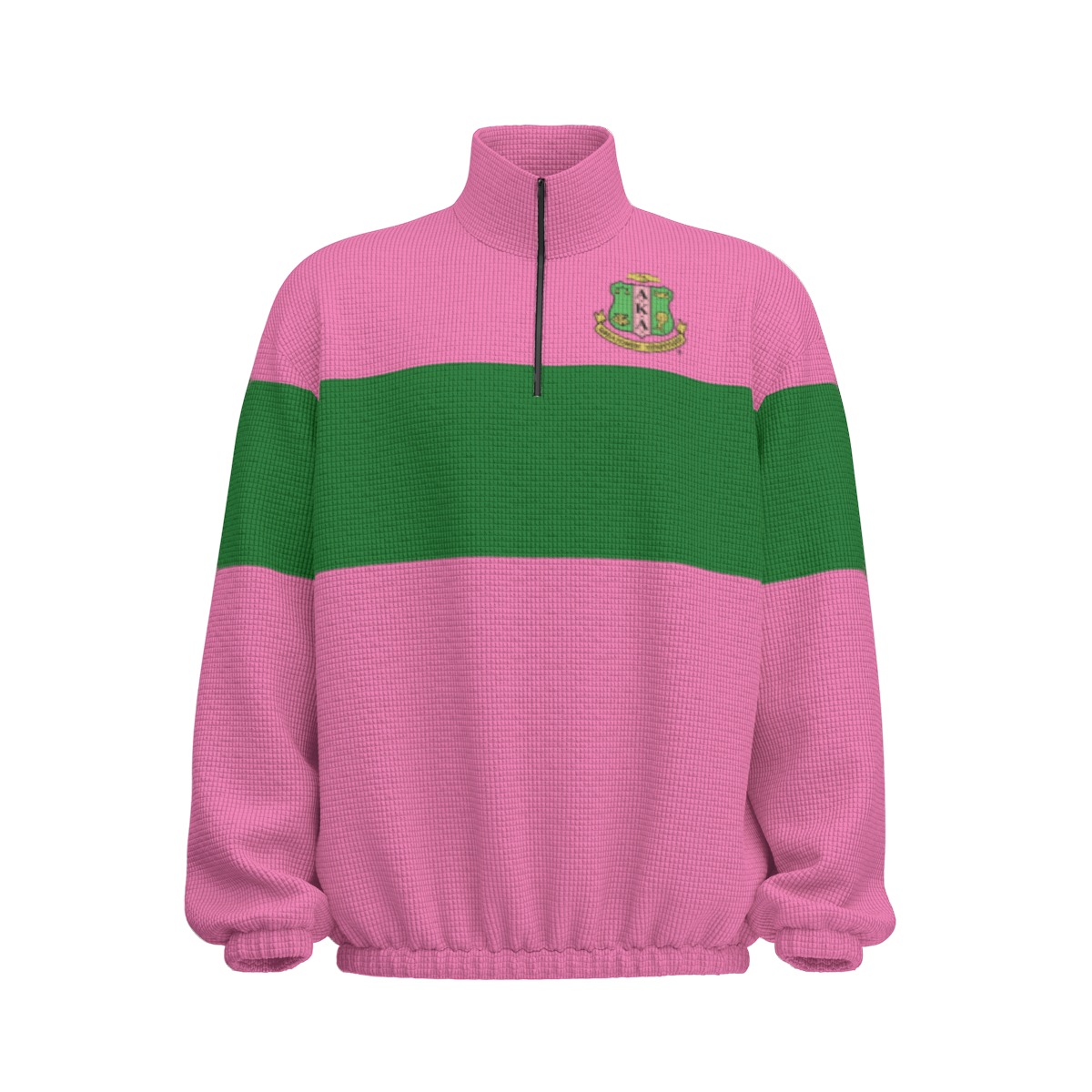 Alpha Kappa Alpha Colour Block Turtleneck Zipper Sweatshirt - Image 2