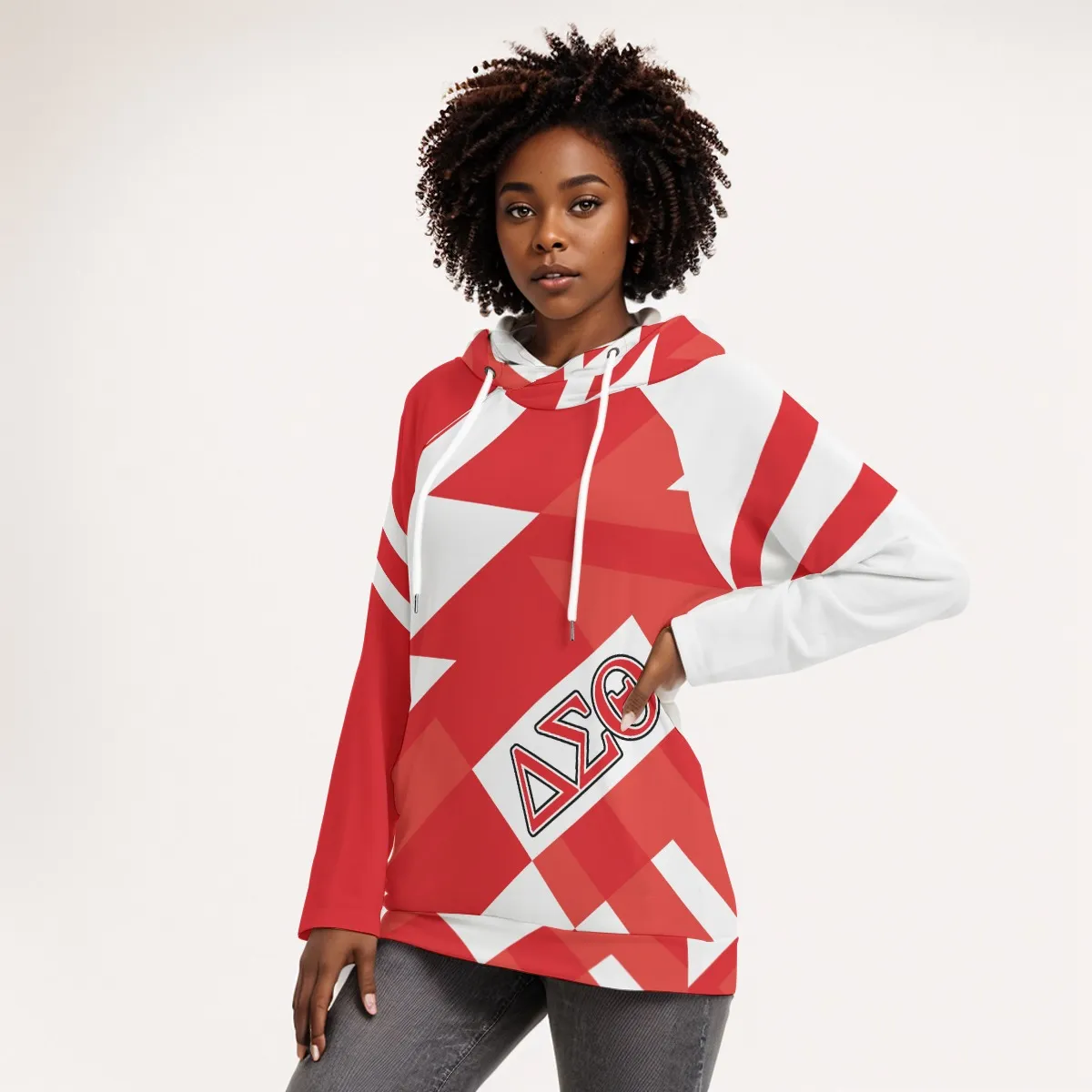 Delta Sigma Theta Hoodie With Double Hood - Image 3