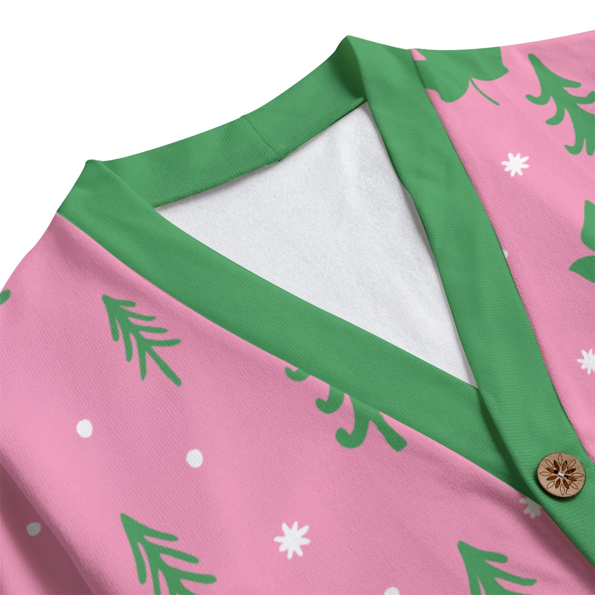 Alpha Kappa Alpha V-neck Knitted Fleece Cardigan With Button Closure - Image 3