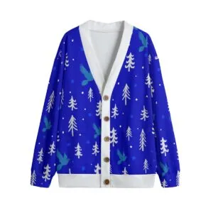 Zeta Phi Beta V-neck Knitted Fleece Cardigan With Button Closure