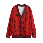 Delta Sigma Theta V-neck Knitted Fleece Cardigan With Button Closure