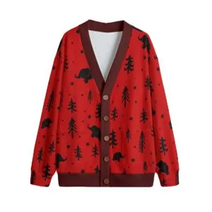 Delta Sigma Theta V-neck Knitted Fleece Cardigan With Button Closure