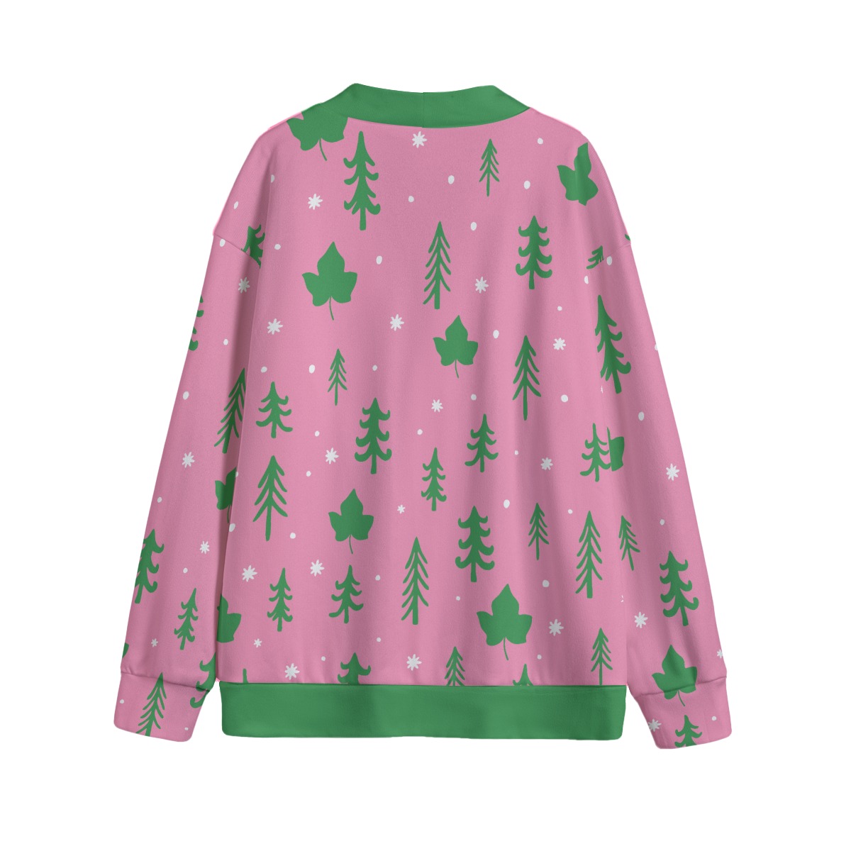 Alpha Kappa Alpha V-neck Knitted Fleece Cardigan With Button Closure - Image 2