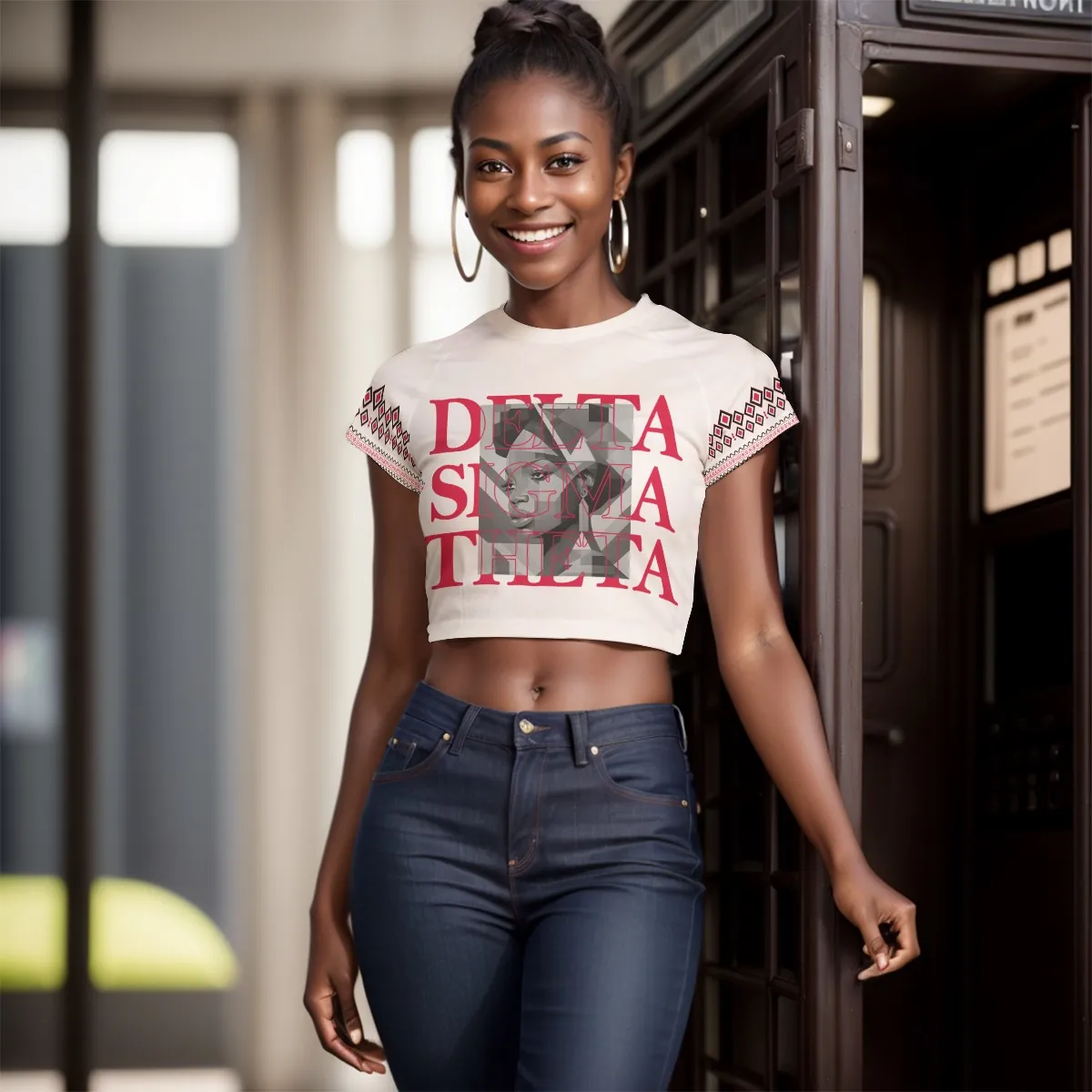 Delta Sigma Theta Raglan Cropped T-shirt