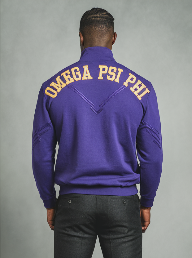 Omega Psi Phi Royal Brotherhood Quarter Zip Pullover - Image 2