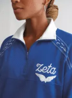 Zeta Phi Beta Blue Dove Quarter Zip Pullover