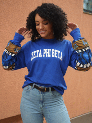 Zeta Phi Beta African Sleeve Long-Sleeve Shirt