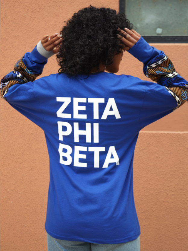Zeta Phi Beta African Sleeve Long-Sleeve Shirt - Image 2
