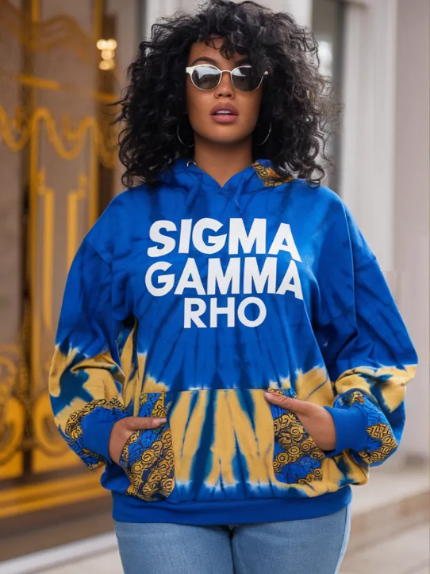Sigma Gamma Rho Tie-Dye Hoodie with African Accents