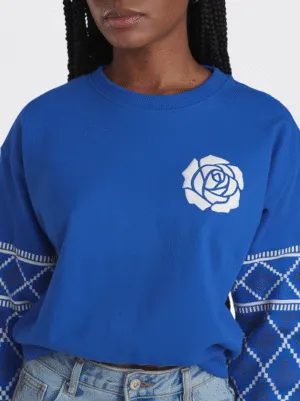 Zeta Phi Beta White Rose Harmony Crewneck Sweater