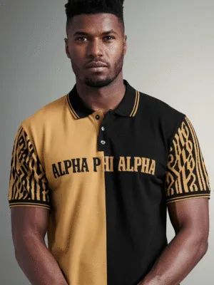 Alpha Phi Alpha Gold Line Heritage Split-Color Polo