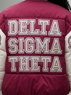 Delta Sigma Theta Crimson Elegance Puffer Jacket