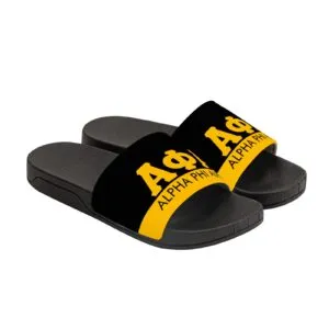 Alpha Phi Alpha Black Slide Sandals