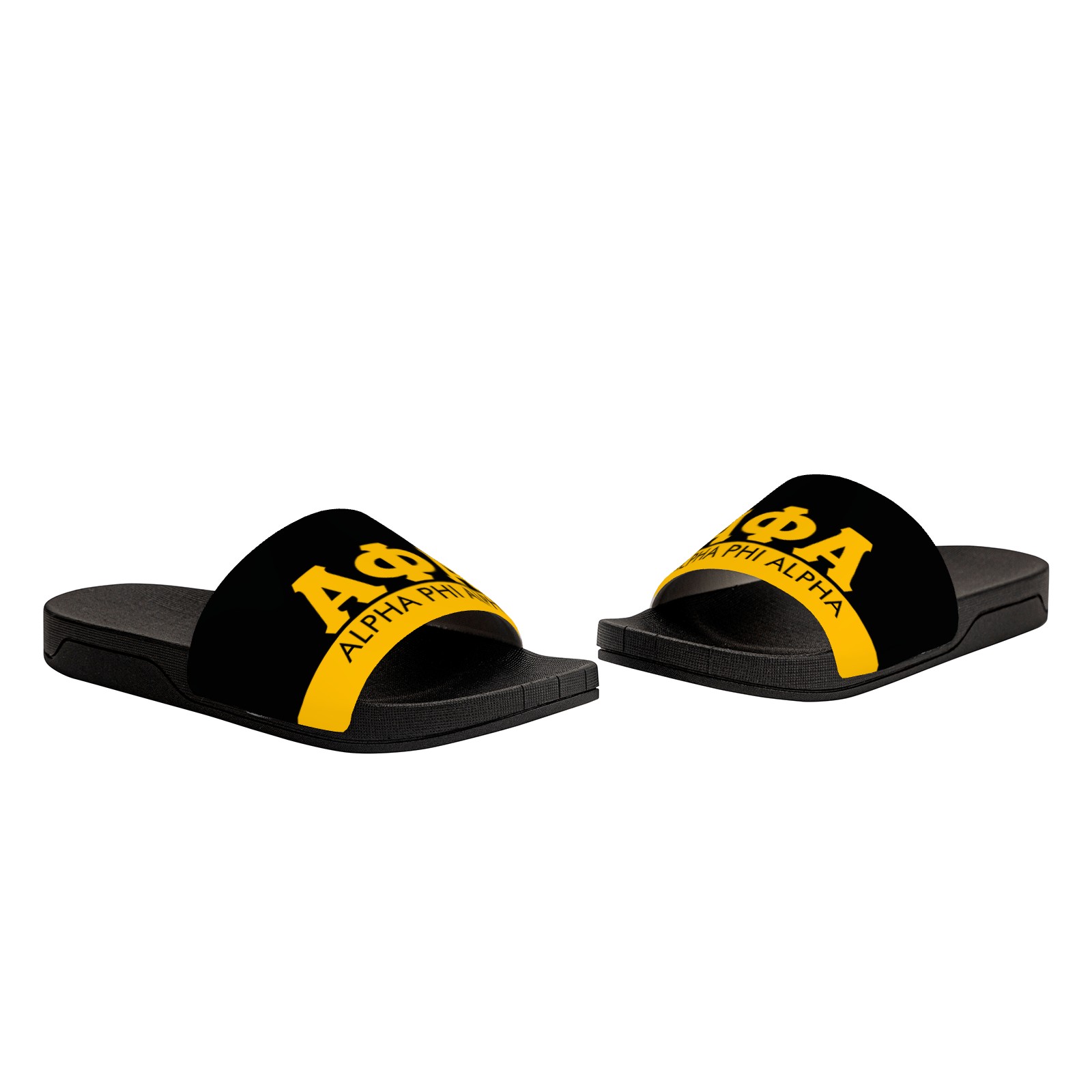 Alpha Phi Alpha Black Slide Sandals - Image 2