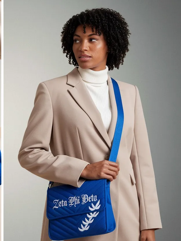 Zeta Phi Beta Azure Elegance Crossbody Bag - Image 2
