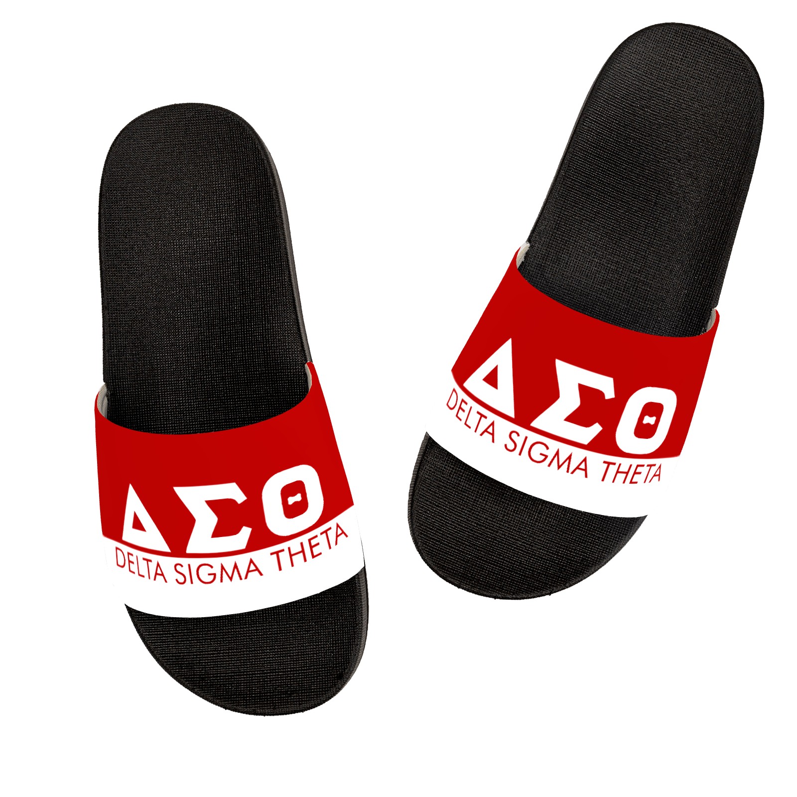 Delta Sigma Theta Black Slide Sandals - Image 3