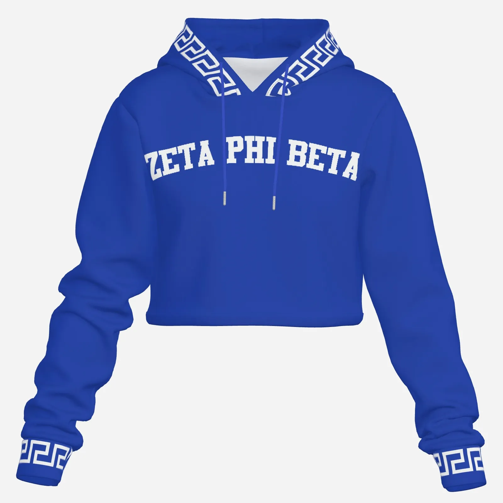 Zeta Phi Beta Cropped Hoodie with Greek Letters - Image 3