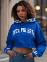 Zeta Phi Beta Cropped Hoodie with Greek Letters