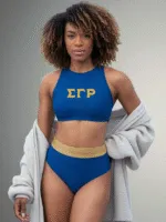Sigma Gamma Rho Golden Poodle Two Piece Bathing Suit