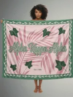 Alpha Kappa Alpha Vintage Ivy Beach Towel