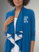 Zeta Phi Beta Azure Cascade Waterfall Cardigan