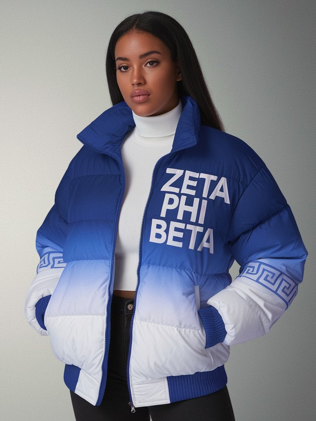 Zeta Phi Beta Elite Crest Puffer Jacket - Image 2