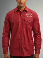 Kappa Alpha Psi Crimson Plaque Long-Sleeve Button-Up Shirt