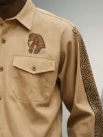 Alpha Phi Alpha Pharaoh Emblem Long-Sleeve Button-Up Shirt