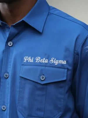 Phi Beta Sigma Blue Signature Long-Sleeve Button-Up Shirt