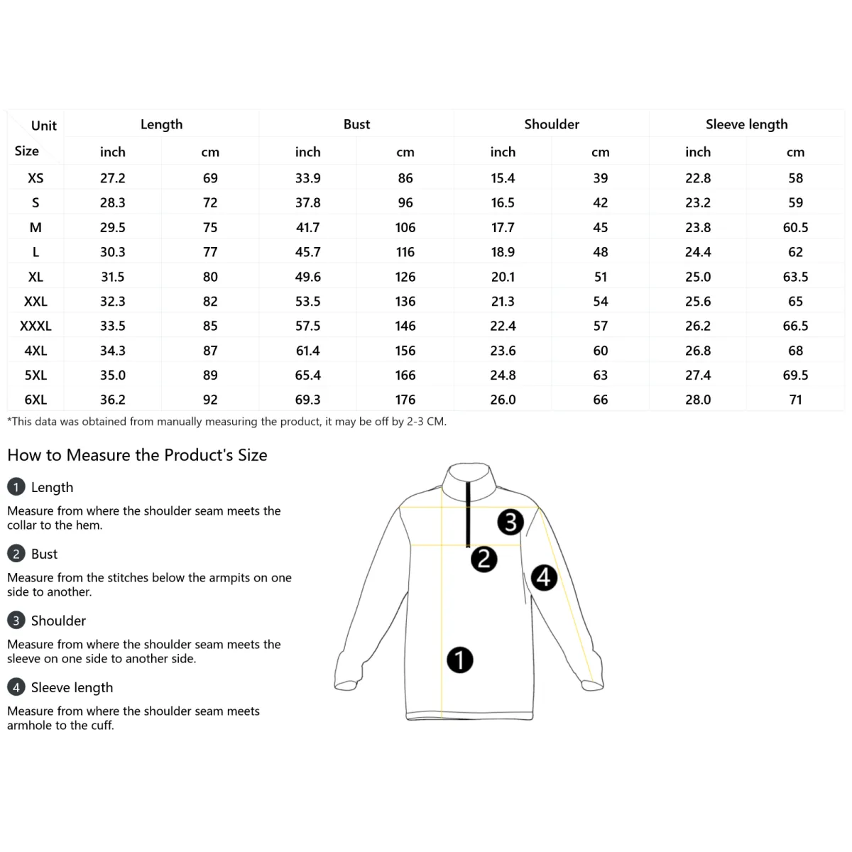 Alpha Kappa Alpha Quarter-Zip Pullover Size Chart