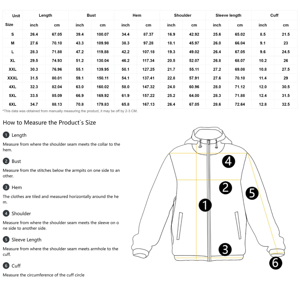 Alpha Phi Alpha Fortress of Gold Jacket Size Chart