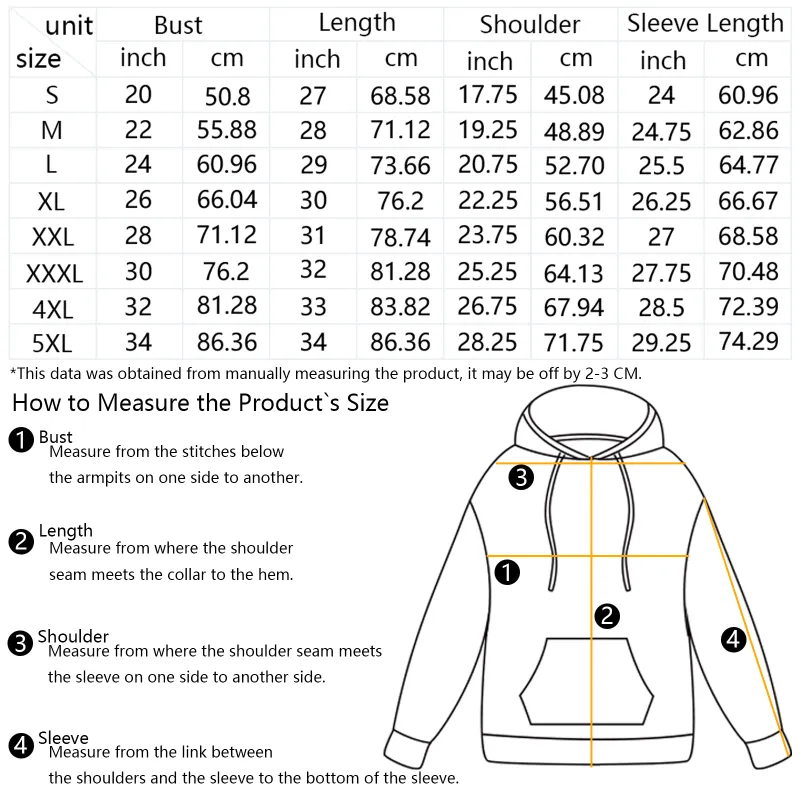 Alpha Phi Alpha ‘Ice Cold’ African Hoodie Size Chart