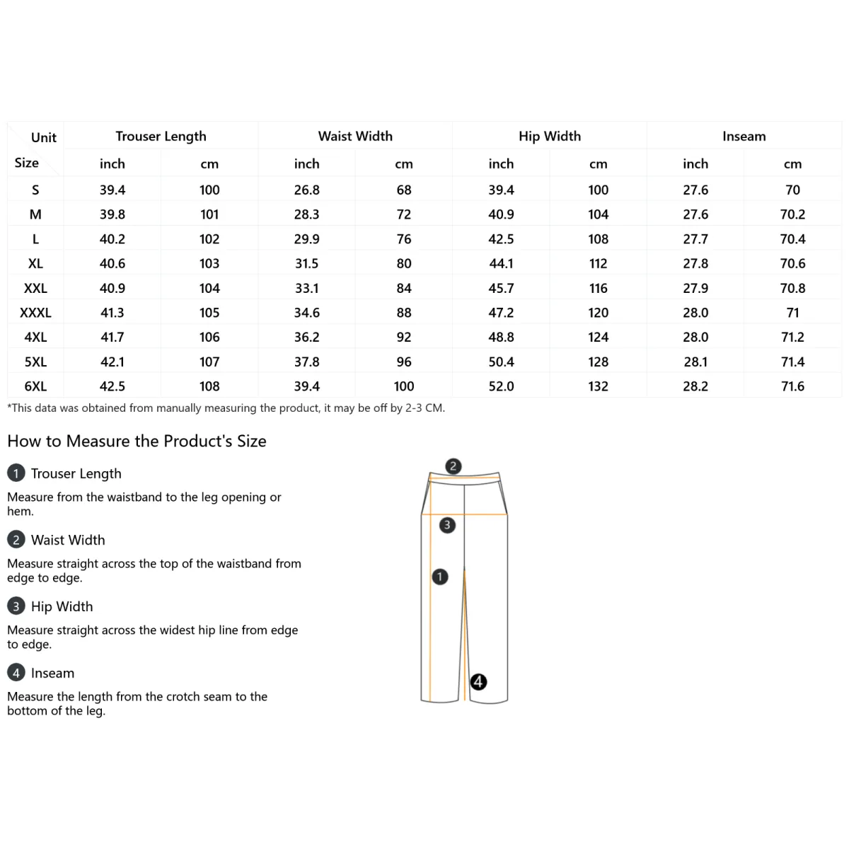 Iota Phi Theta - Golden Legacy Jogger Size Chart