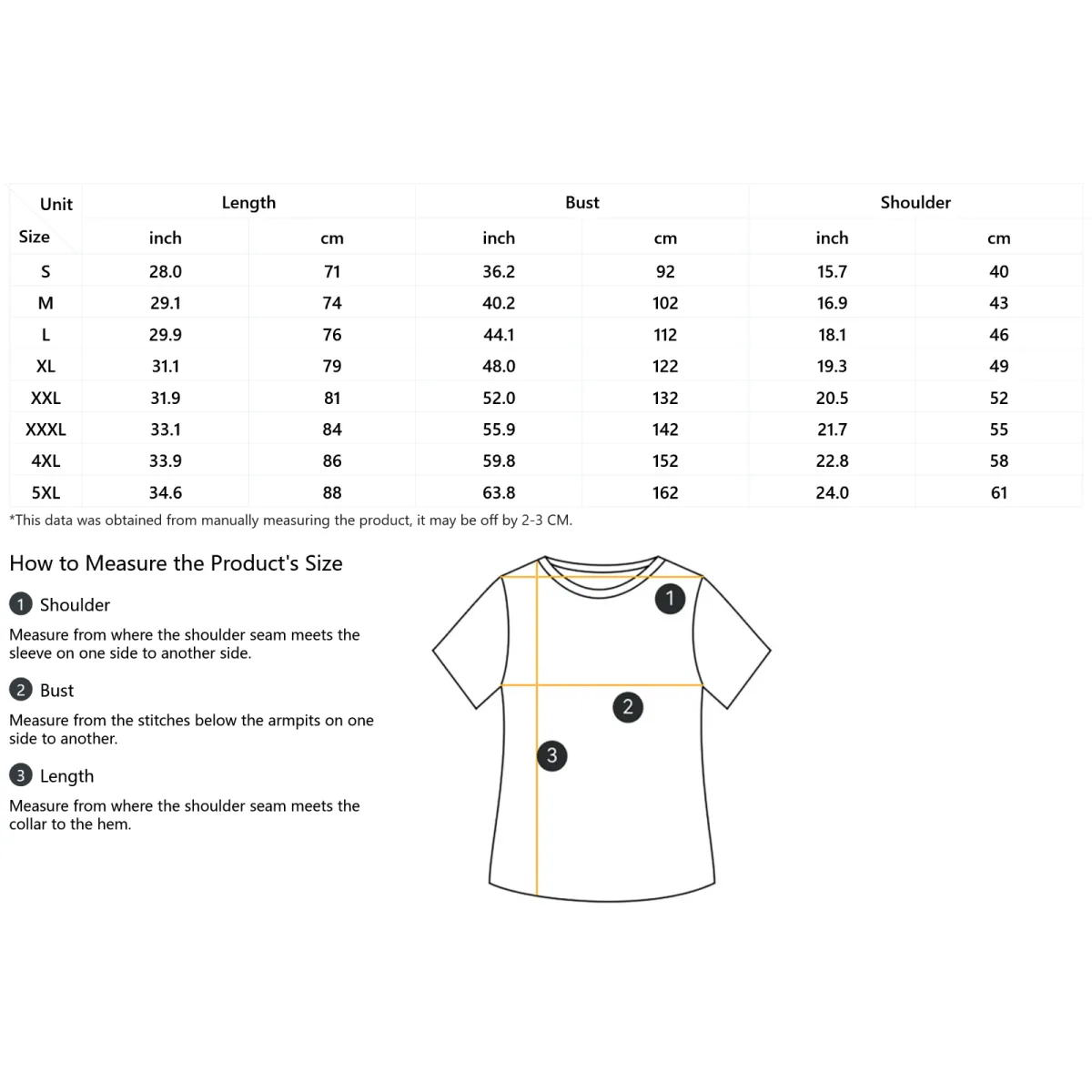 Omega Psi Phi Cultural Harmony Summer T-Shirt Size Chart