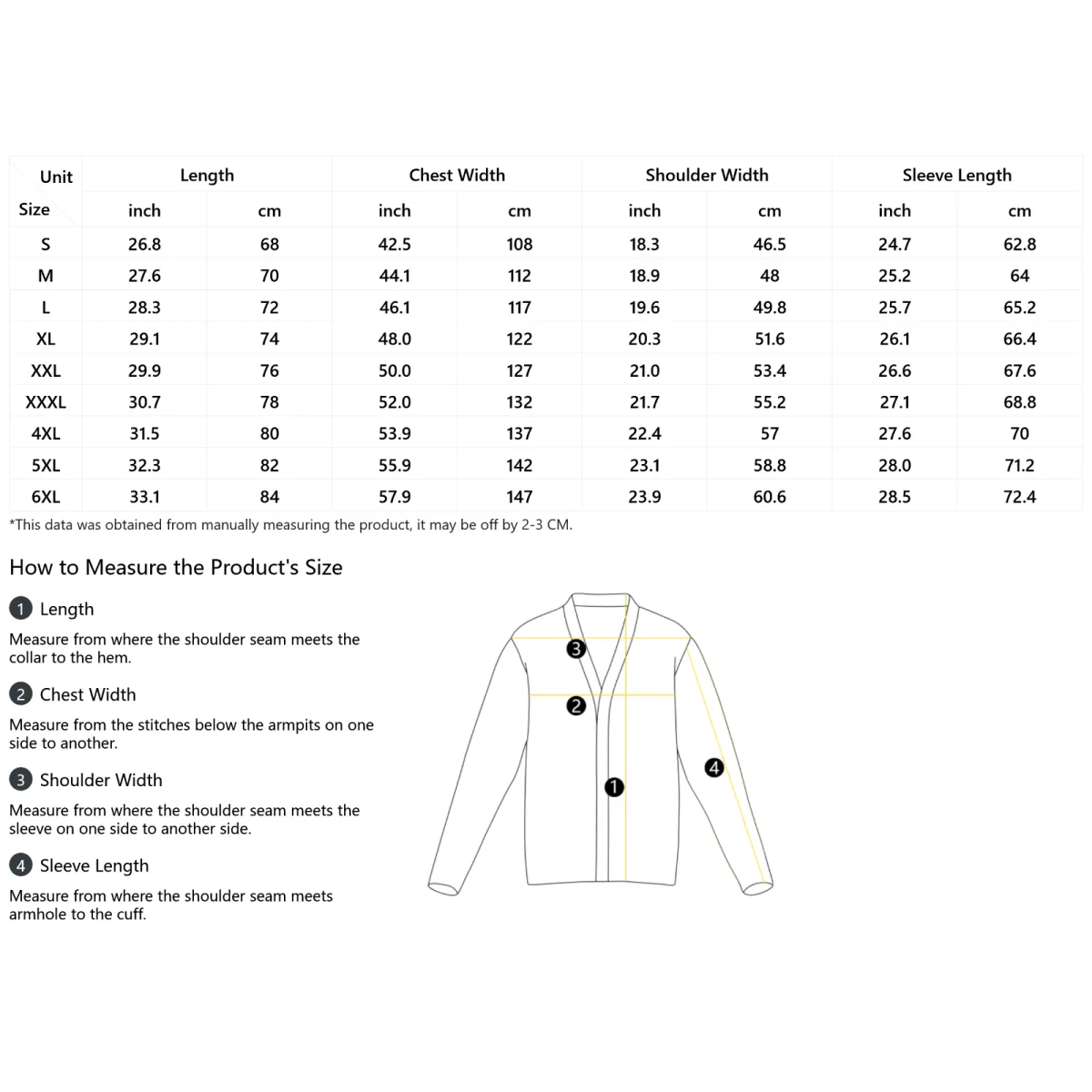 Omega Psi Phi Heritage Horizon Knit Cardigan Size Chart