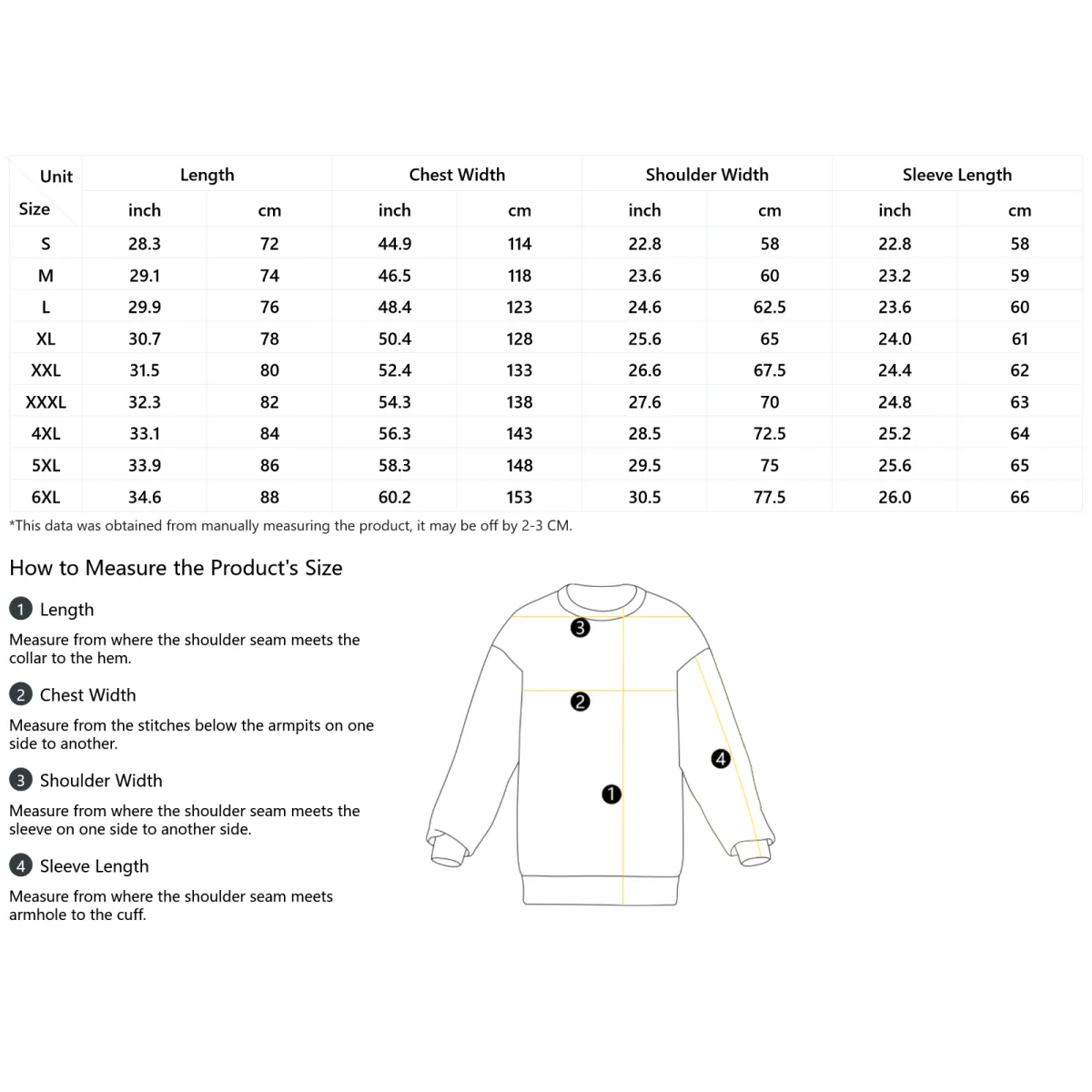 Phi Beta Sigma Skyline Heritage Crewneck Sweatshirt Size Chart