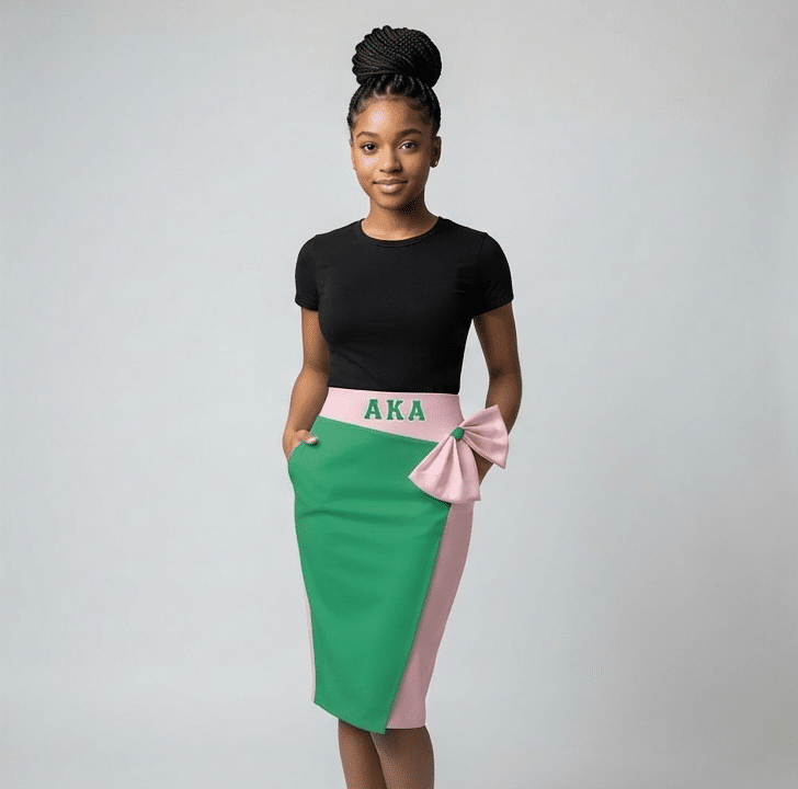Alpha Kappa Alpha Slit Skirt with Side Bow
