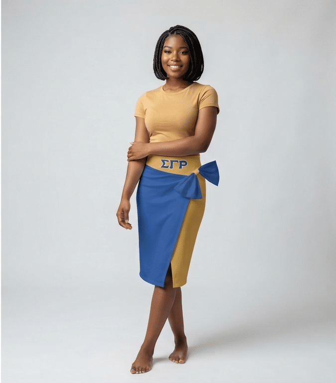 Sigma Gamma Rho Slit Skirt with Side Bow