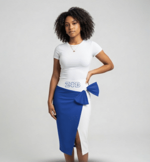 Zeta Phi Beta Slit Skirt with Side Bow