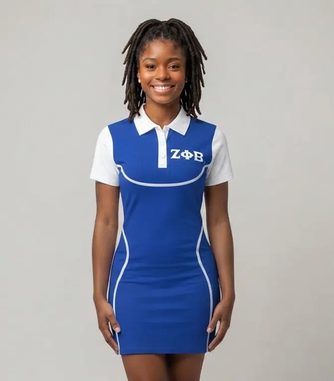 Zeta Phi Beta Polo Collar Sweatshirt Dress